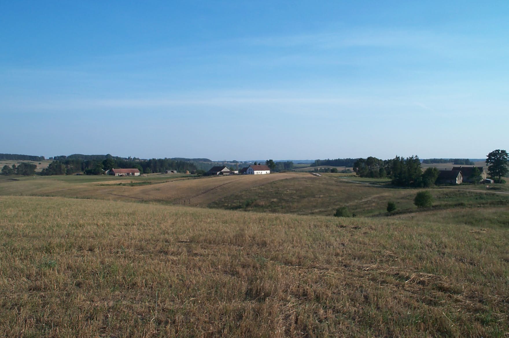 Polen.Stanziki. Ich stehe auf dem Land, das frher Herberts Vater gehrt hat.  Frher stand hier der Hof, auf dem die Familie gewohnt hat.